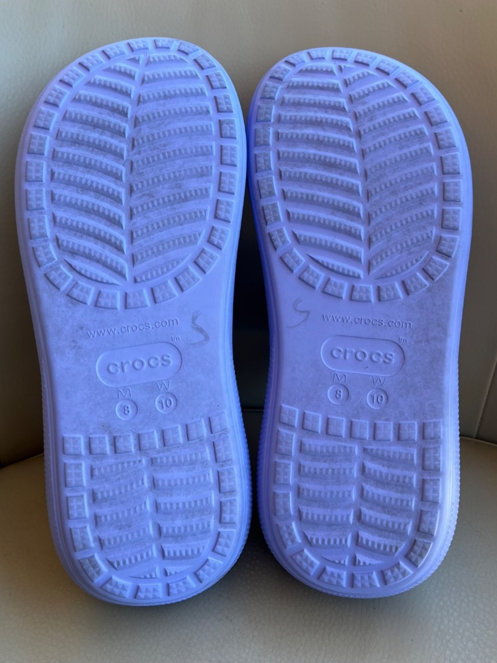 Crocs Classic Crush Platform Slides Sandals W10 M8 Lavender 2.5" Heel Comfort - Picture 10 of 10